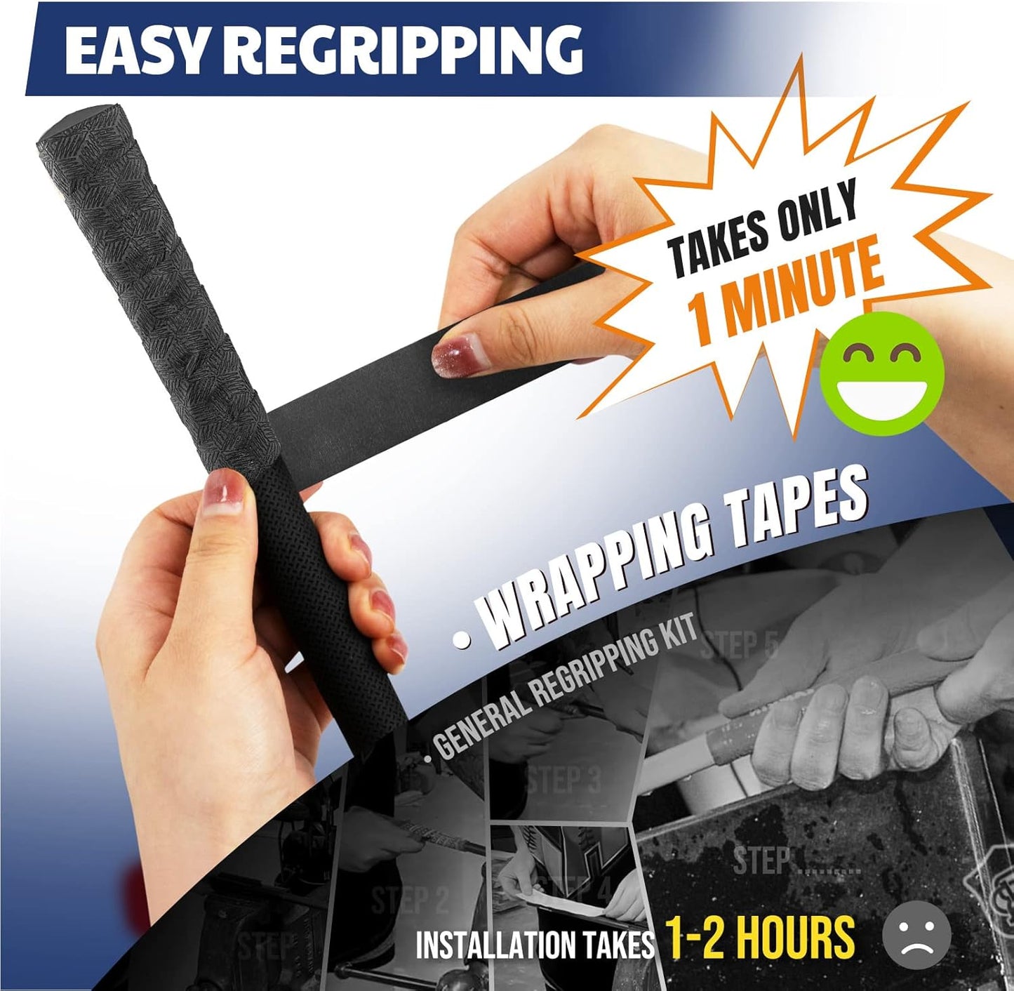 JAYA Golf Grip Wrapping Tapes, Innovative Regripping Solution for Golf Club Grips, 3 Or 15 Pack Tacky PU Overgrip Tapes, Options of 5 Colors, Enjoy a Fresh New Grip Experience